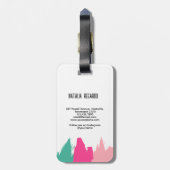 Moderne kleurrijke penseelstreken bagagelabel (Achterkant verticaal)