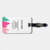 Moderne kleurrijke penseelstreken bagagelabel (Achterkant horizontaal)