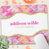 Moderne kleurrijke penseelstreken Gold Chic Busine Muismat