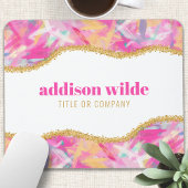 Moderne kleurrijke penseelstreken Gold Chic Busine Muismat