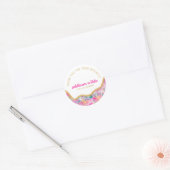 Moderne kleurrijke penseelstreken Gold Glitter Chi Ronde Sticker (Envelop)