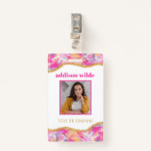 Moderne kleurrijke penseelstreken Gold grafische b Badge (Voorkant met clip)