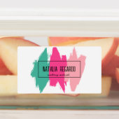 Moderne kleurrijke penseelstreken labels (Aangebracht)