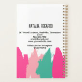 Moderne kleurrijke penseelstreken make-up artist planner (Achterkant)