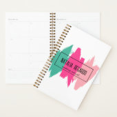 Moderne kleurrijke penseelstreken make-up artist planner (Display)