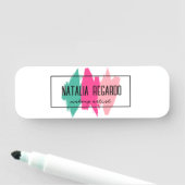 Moderne kleurrijke penseelstreken naamlabel naamplaatje (In situ)