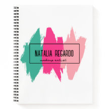 Moderne kleurrijke penseelstreken Notitieboek voor