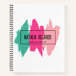 Moderne kleurrijke penseelstreken Notitieboek voor