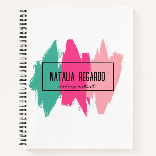 Moderne kleurrijke penseelstreken Notitieboek voor (Voorkant)
