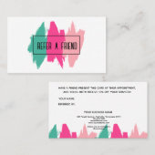 Moderne kleurrijke penseelstreken Salon Referral K (Voorkant / Achterkant)