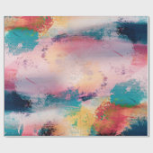 Moderne kleurrijke penseelstreken Verf Abstracte k Cadeaupapier (Vlak)
