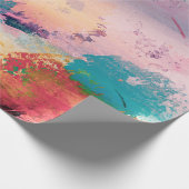 Moderne kleurrijke penseelstreken Verf Abstracte k Cadeaupapier (Hoek)