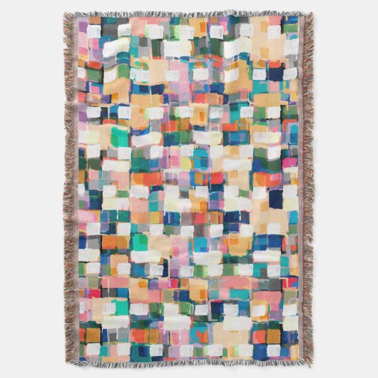 Moderne kleurrijke penseelstreken Verf Abstracte k Deken (Voorkant Verticaal)