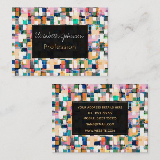 Moderne kleurrijke penseelstreken Verf Abstracte k Visitekaartje (Voorkant / Achterkant)