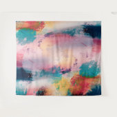 Moderne kleurrijke penseelstreken Verf Abstracte k Wandkleed (Voorkant (horizontaal))