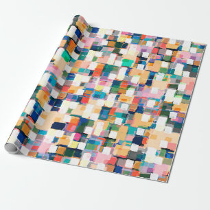 Moderne kleurrijke penseelstreken verven Abstracte Cadeaupapier