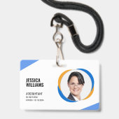 Moderne Kleurrijke Personeelsidentiteitskaart Badge (Voorkant met koord)