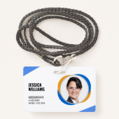 Moderne Kleurrijke Personeelsidentiteitskaart Badge (Voorkant met draagriem)