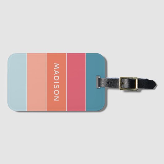 Moderne kleurrijke persoonlijke afbeelding van kle bagagelabel (Voorkant (horizontaal))