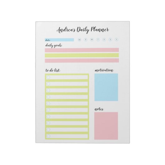 Moderne, kleurrijke, persoonlijke agenda notitieblok (Linkerzijde)