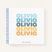 Moderne, kleurrijke, persoonlijke herhalingsnaam notitieboek (Voorkant)