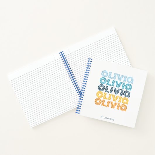 Moderne, kleurrijke, persoonlijke herhalingsnaam notitieboek (Binnen)