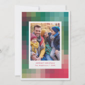 Moderne Kleurrijke Pixel Gradient Kerstfoto Feestdagenkaart (Voorkant)