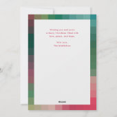 Moderne Kleurrijke Pixel Gradient Kerstfoto Feestdagenkaart (Achterkant)