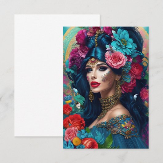 Moderne kleurrijke platte Kaart voor elke gelegenh (Voorkant / Achterkant)