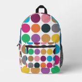 Moderne kleurrijke Polka Dot terug naar school Bedrukte Rugzak (Voorkant)