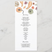 Moderne Kleurrijke Pompoen Herfst Menu (Achterkant)