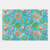 Moderne kleurrijke Pool Party Verjaardag Inpakpapier Vel (Voorkant 3)