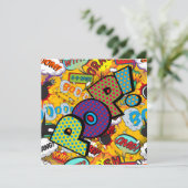 Moderne Kleurrijke POP-stripboek Kaart (Staand voorkant)