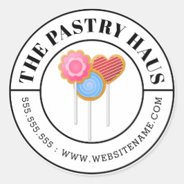 Moderne kleurrijke Poppen van Koekje Kromtekst Ronde Sticker