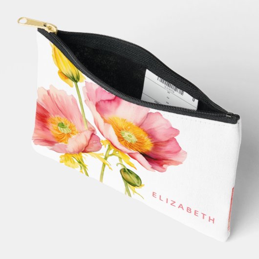 Moderne Kleurrijke Poppies Gepersonaliseerd Etui (Open)
