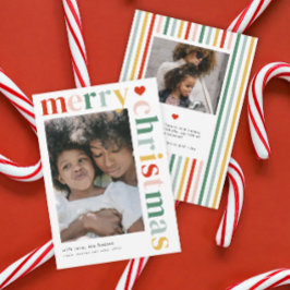 Moderne Kleurrijke Prettig Kerstmis Foto Feestdagenkaart