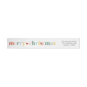 Moderne Kleurrijke Prettig Kerstmis Retouradres (Individueel)