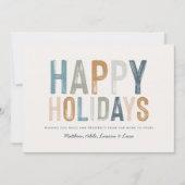 Moderne, kleurrijke Prettige feestdagen Feestdagenkaart (Voorkant)