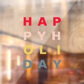 Moderne Kleurrijke Prettige Feestdagen Raamsticker (Vel 2)