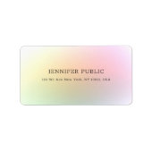 Moderne, kleurrijke professionele minimalist etiket (Voorkant)