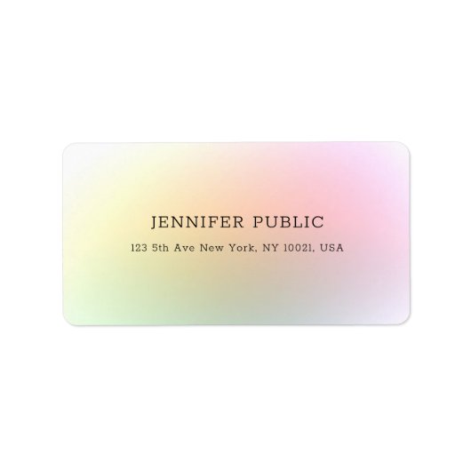 Moderne, kleurrijke professionele minimalist etiket (Voorkant)