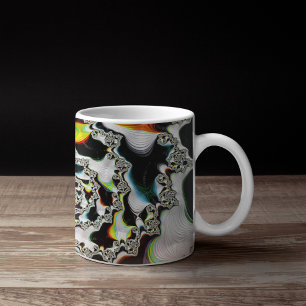Moderne Kleurrijke Psychedelische Spiraal Fractal Grote Koffiekop