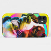 MODERNE KLEURRIJKE PUPPY GEZICHT HOND EIGENAAR Case-Mate iPhone CASE (Achterkant (horizontaal))