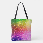 Moderne Kleurrijke Rainbow Bokeh Glitter Print Tote Bag (Achterkant)