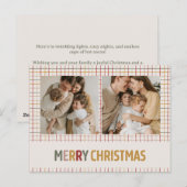 Moderne Kleurrijke Raster Prettig Kerstmis Twee Fo Feestdagenkaart (Voorkant / Achterkant)