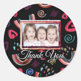 Moderne Kleurrijke Regenboog Custom Photo Classic  Ronde Sticker