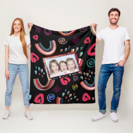 Moderne Kleurrijke Regenboog Custom Photo Fleece Deken