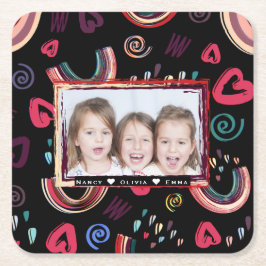 Moderne Kleurrijke Regenboog Custom Photo Kartonnen Onderzetters