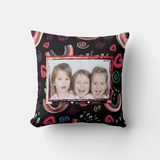 Moderne Kleurrijke Regenboog Custom Photo Kussen (Voorkant)