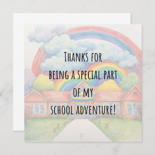 Moderne kleurrijke regenboog dank je leraar Kaart (Voorkant / Achterkant)